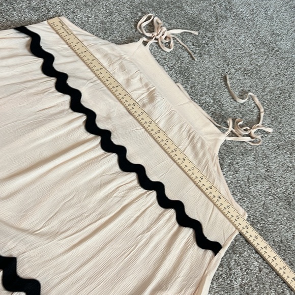 Cream Sleeveless Dress Black Bric-a-Brac size XL Flowy Pockets dress comfort - Picture 12 of 16